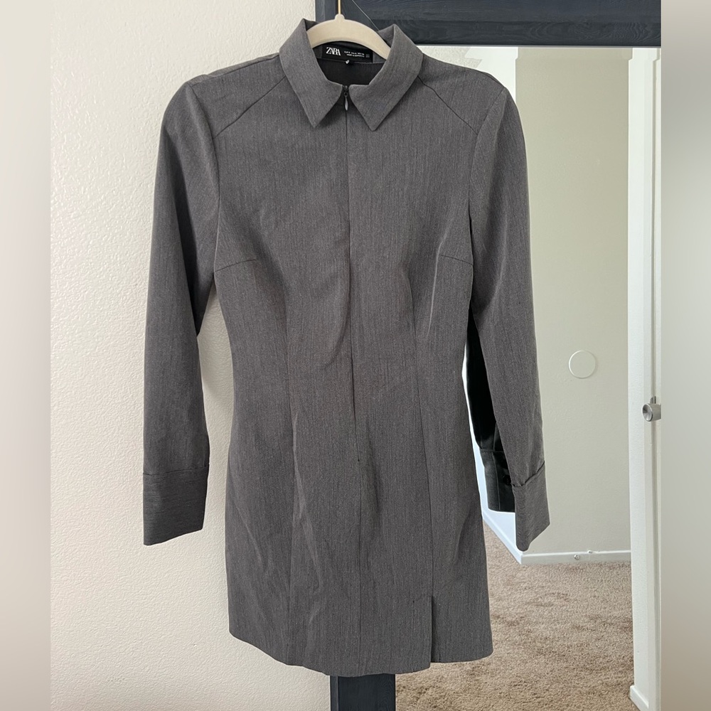 Zara Long-Sleeve Shirt Dress